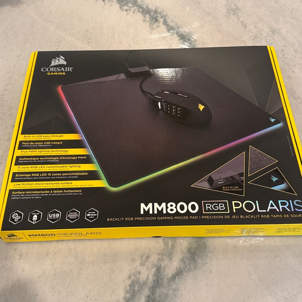 brand New Unopened Corsair MM800 Polaris RGB mousepad